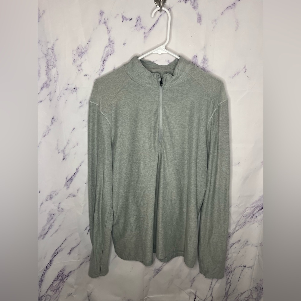Kyodan Men's Gray Quarter-Zip Long Sleeve Top Sz L